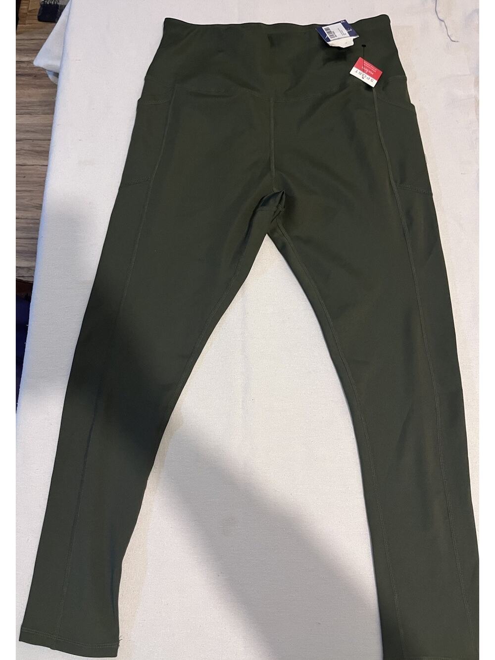 Aeropostale Women's XL Olive Green High Rise Athletic Leggings Pockets Yoga NWT